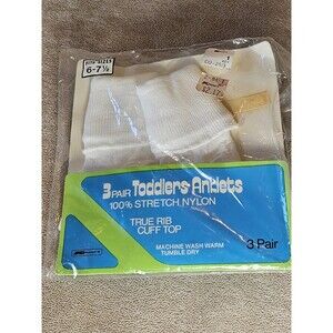 Vintage KMart Toddler Stretch Nylon True Rib Cuff Top Pack Of 2 New Old Stock
